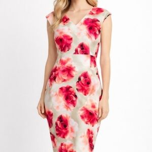 Calvin Klein Red Floral Midi Dress